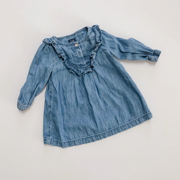 Gap Chambray Ruffle Dress